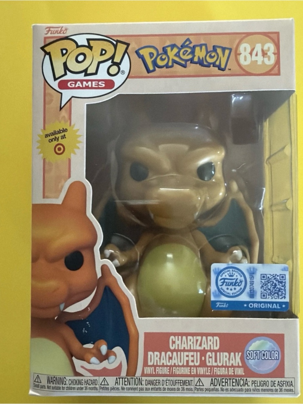Funko Pop! Vinyl: Pokémon - Charizard (Soft Color) (Exclusive) #843 W/ Protector